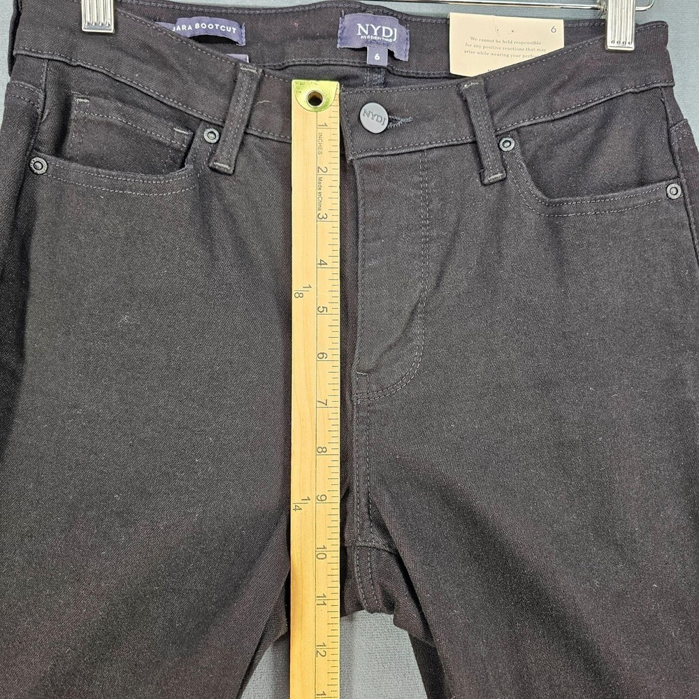 NYDJ Barbara Bootcut Jeans Womens 6 Black Mid Rise Stretch Denim Lift Tuck NEW - Picture 10 of 15